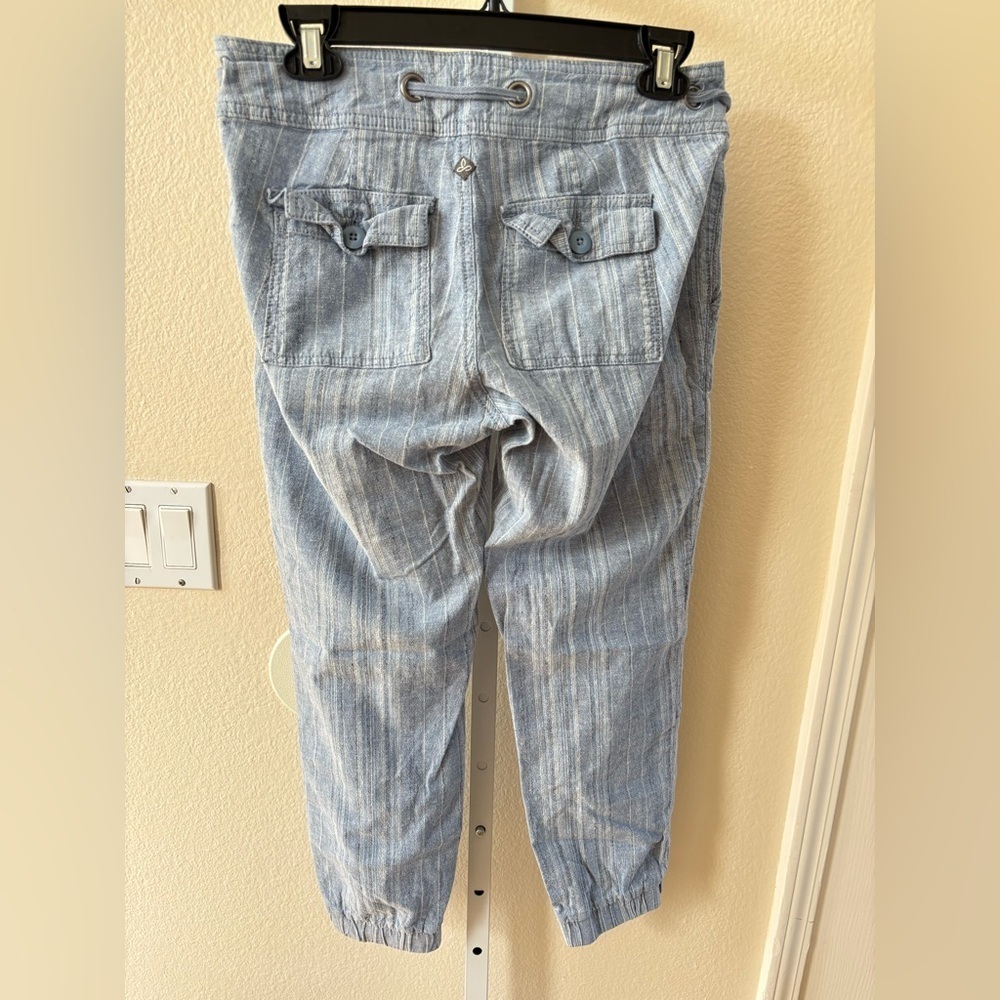 prAna Steph Jogger in Sun bleached Blue Stripes - Size 4 - Picture 5 of 6